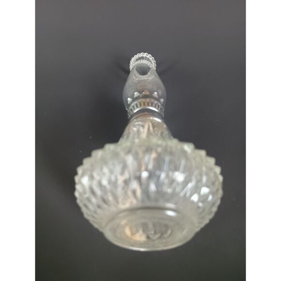 Tiny Oil Lamp With Beaded Chimney Good Working Condition Adorable Decor Piece - Picture 7 of 10